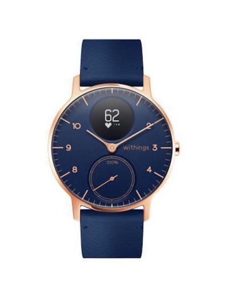 Montre Cardio GPS Withings Steel HR 36mm - Boîtier Rose Gold - Cadran Bleu
