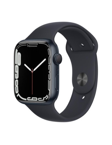 Apple Watch (Series 7) 2021 GPS 45 mm - Aluminium Minuit - Bracelet sport Noir